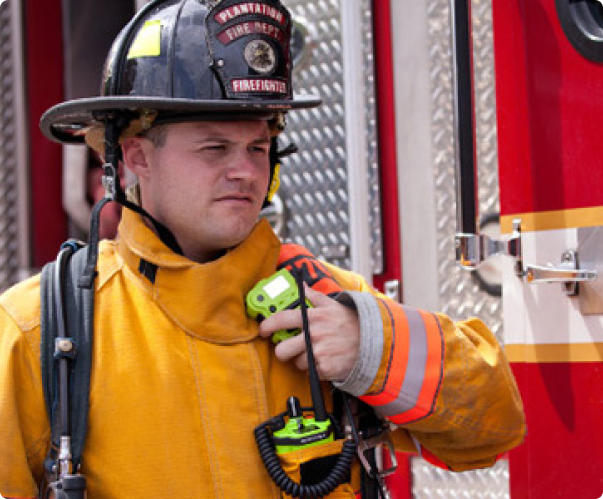 Worker in safety gear